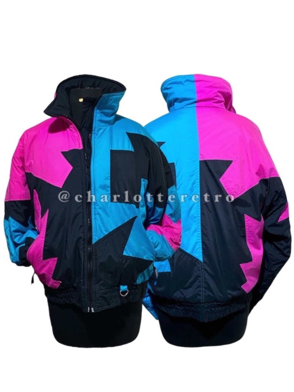 vtg Neon Colorblock Ski Jacket